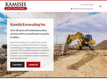 Tablet Screenshot of kamishexcavating.com